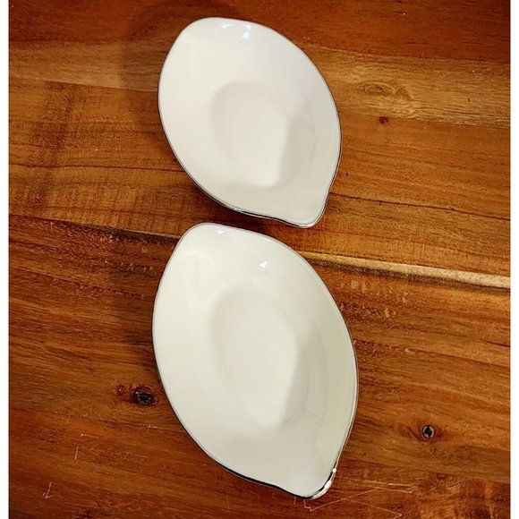 Lenox Olympia Platinum Oval Individual Ashtray 4" set of 2 vanity trinket dish - Picture 5 of 10